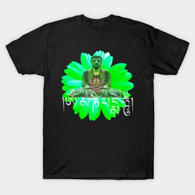 Buddha Mantra Om Mani Padme Hum T-Shirt by emma17